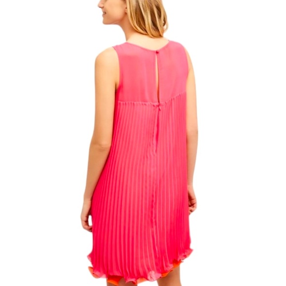 MAEVE - WOMEN'S 4 PINK ROSE SLEEVELESS ROUND NECK  PLEATED LAYERED DRESS NWT - Picture 9 of 10